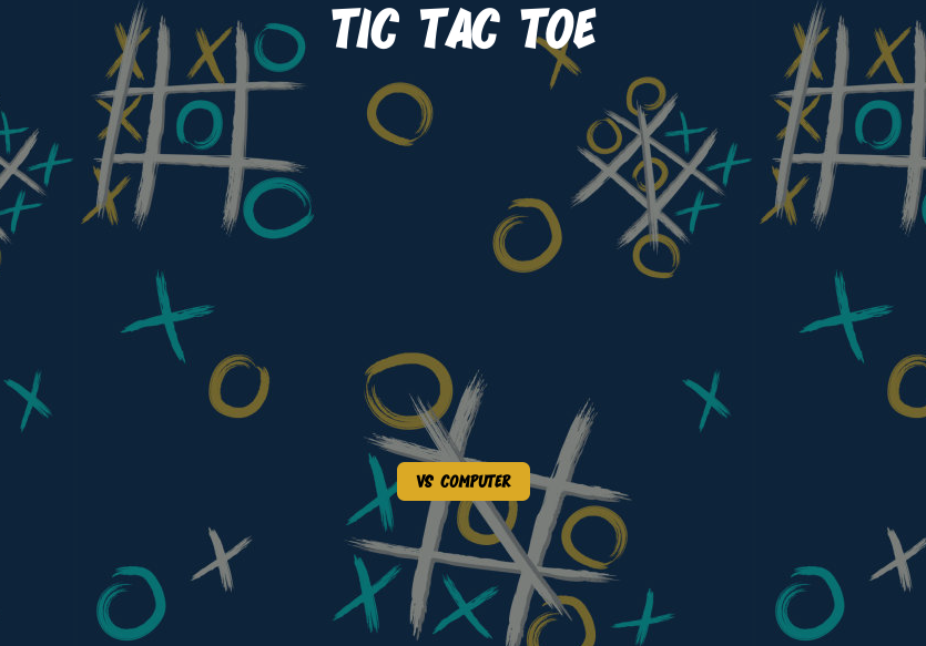 Screenshot of tic tac toe game