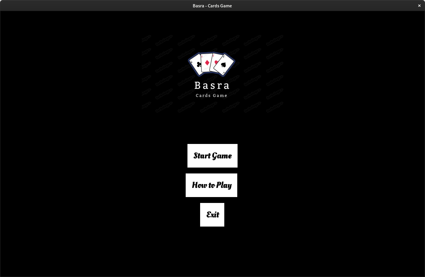 Screenshot of basra cards game
