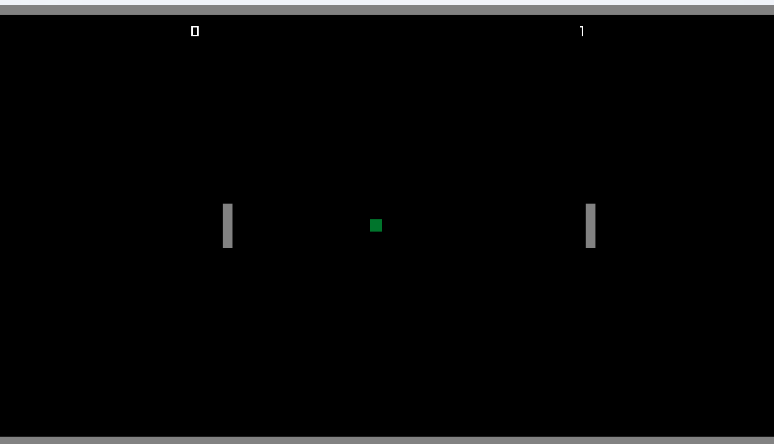Screenshot of pong game